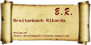 Breitenbach Rikarda névjegykártya